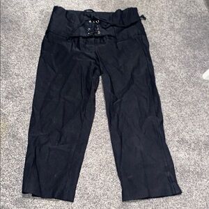 Spring Street Lace Up Black Capris